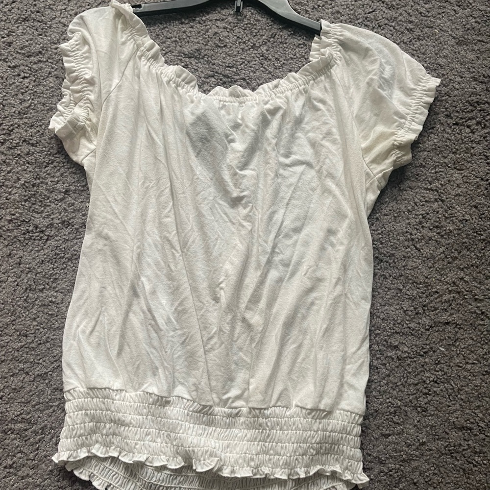 Off the shoulder or on blouse